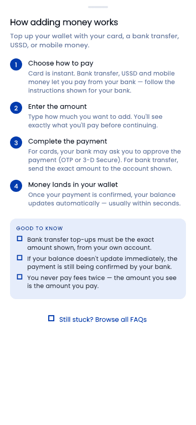 How adding money works — as shown in the Curnance app